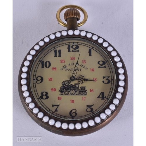 312 - A RAILWAY POCKET WATCH. Working. 5.75 cm wide.