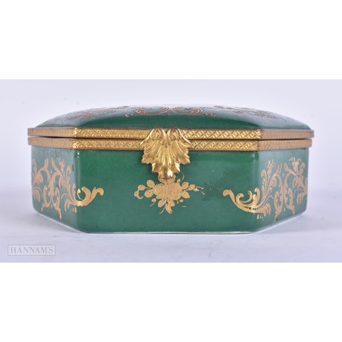 320 - A LIMOGES PORCELAIN BOX. 12 cm wide.