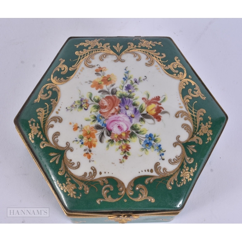 320 - A LIMOGES PORCELAIN BOX. 12 cm wide.