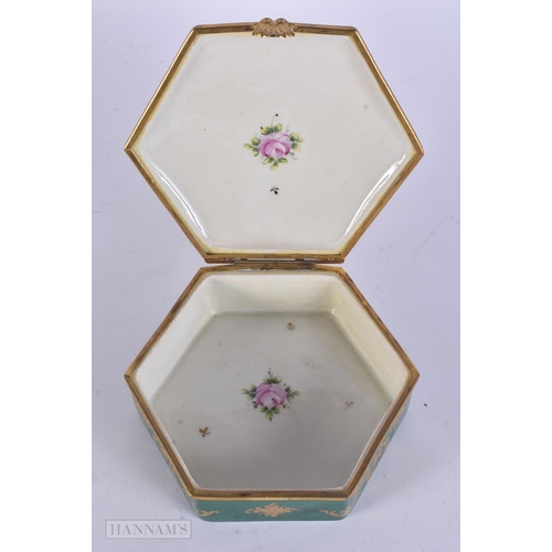 320 - A LIMOGES PORCELAIN BOX. 12 cm wide.