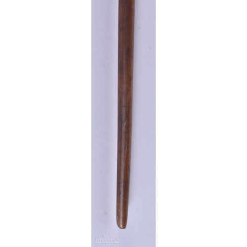 327 - A 19TH CENTURY CARVED RHINOCEROS HORN SWAGGER STICK. 70 grams. 68 cm long.