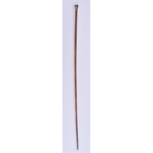 327 - A 19TH CENTURY CARVED RHINOCEROS HORN SWAGGER STICK. 70 grams. 68 cm long.