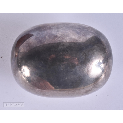 328 - Boxed presentation silver plated egg. Presented to Dr. T.P.Mclean by the A.W.E. Board of Management ... 