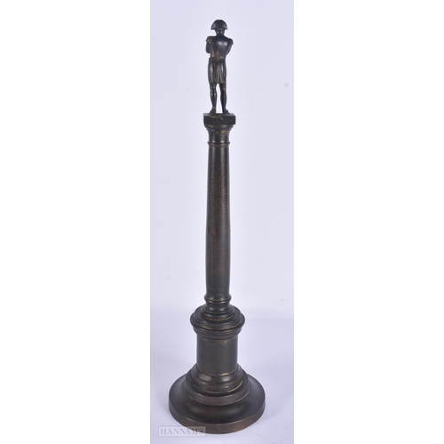 33 - A LARGE 19TH CENTURY EUROPEAN GRAND TOUR BRONZE SCULPTURE modelled as Nelson's column. 34 cm high.