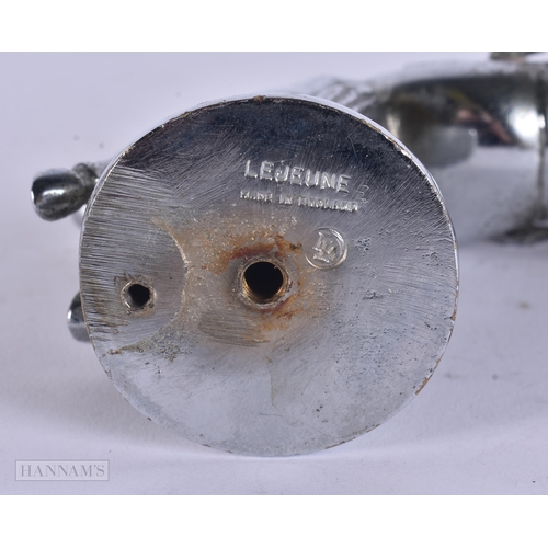 331 - A VINTAGE LEJEUNE CHROME EQUESTRIAN HORSE CAR MASCOT. 14 cm x 11 cm.