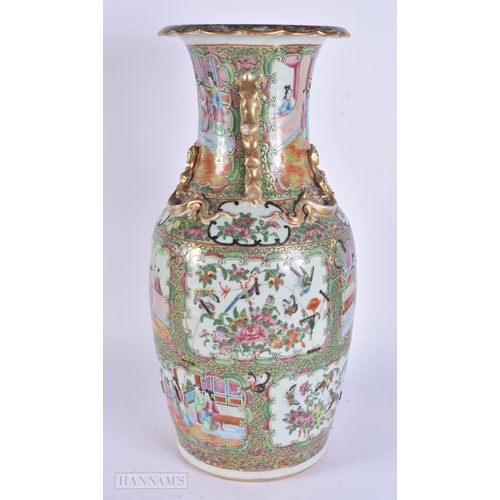 344 - A LARGE 19TH CENTURY CHINESE CANTON FAMILLE ROSE VASE Qing. 48 cm high.