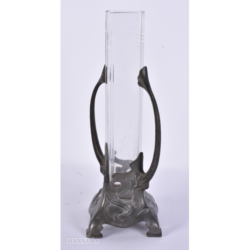 350 - A GEORGE III GLASS BAROMETER and a WMF vase. (2)