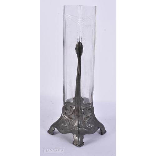 350 - A GEORGE III GLASS BAROMETER and a WMF vase. (2)