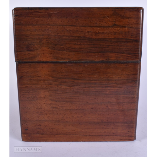 351 - AN EARLY VICTORIAN MAHOGANY FOUR GLASS DECANTER BOX. 23 cm x 20 cm.