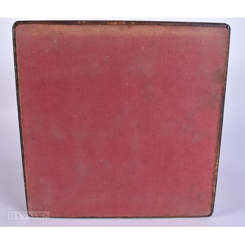 351 - AN EARLY VICTORIAN MAHOGANY FOUR GLASS DECANTER BOX. 23 cm x 20 cm.