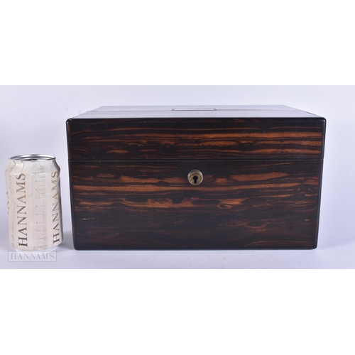 352 - AN EARLY VICTORIAN CARVED COROMANDEL COUNTRY HOUSE BOX. 32 cm x 22 cm x 16 cm.