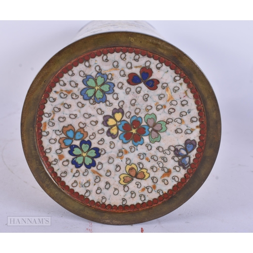417 - A LATE 19TH CENTURY CHINESE CLOISONNE ENAMEL BRUSH POT/VASE Late Qing, decorated with precious objec... 