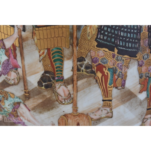 418 - A LARGE 19TH CENTURY JAPANESE MEIJI PERIOD PORCELAIN VASE finely painted with figures within a lands... 