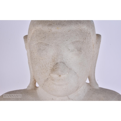 426 - A LARGE 19TH CENTURY SOUTHEAST ASIAN CARVED MARBLE BUDDHA. 52 cm x 34 cm.