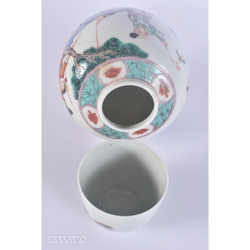 427 - AN EARLY 20TH CENTURY CHINESE FAMILLE ROSE PORCELAIN GINGER JAR Late Qing, together with a similar f... 