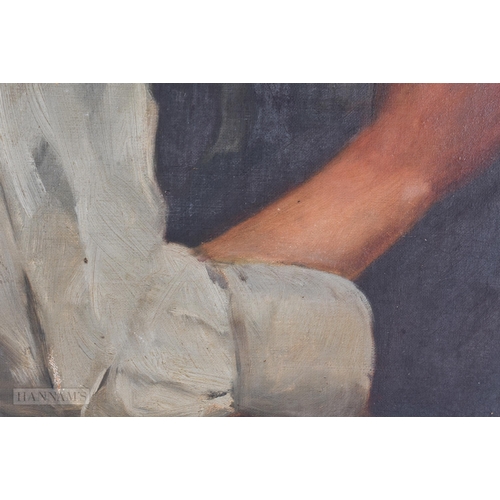 435 - English School (Early 20th Century) Oil on canvas, Boy within a landscape. 98 cm x 76 cm.