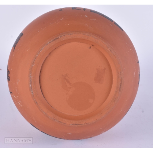 442 - A 19TH CENTURY ENGLISH ANTICO ROSSO POTTERY VASE AND COVER After the Antiquity. 31 cm high.