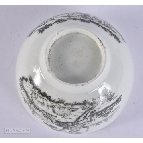 445 - AN EARLY 19TH CENTURY FLIGHT BARR AND BARR WORCESTER DISH together with a C1780 Worcester teabowl an... 