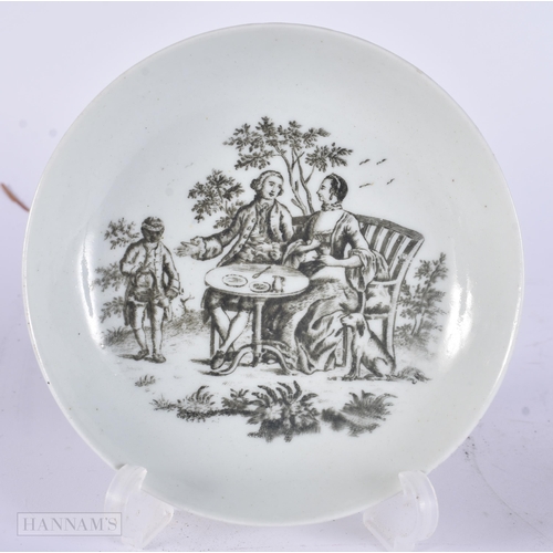 445 - AN EARLY 19TH CENTURY FLIGHT BARR AND BARR WORCESTER DISH together with a C1780 Worcester teabowl an... 