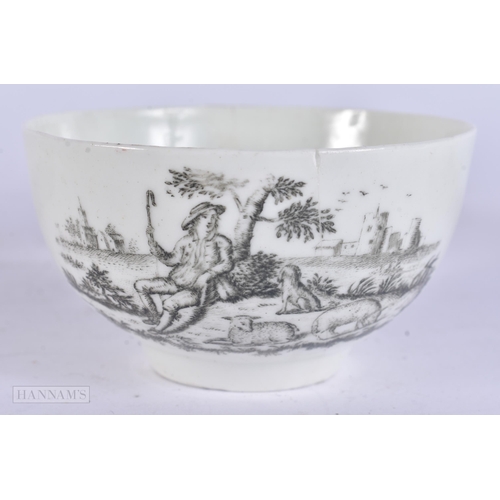 445 - AN EARLY 19TH CENTURY FLIGHT BARR AND BARR WORCESTER DISH together with a C1780 Worcester teabowl an... 