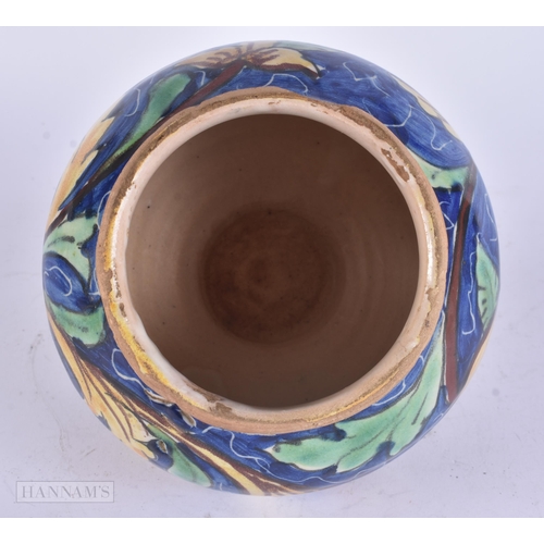 446 - AN ANTIQUE ITALIAN MAJOLICA BIRD JARLET painted with flowers. 15 cm x 13 cm.