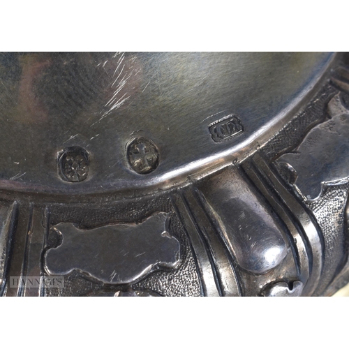 453 - A PAIR OF ANTIQUE CONTINENTAL SILVER GILT CUPS AND COVERS. 14 cm high.