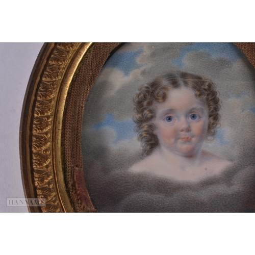 46 - European School (Early 19th Century) Watercolour, Figure within clouds, Signed and dated 1824, bronz... 