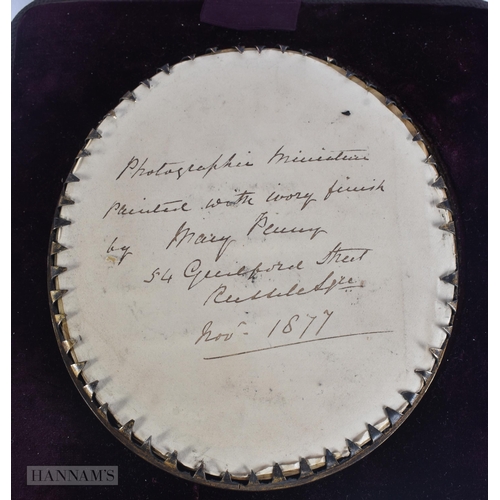 466 - English School (19th Century) Portrait, bronze frame. 15 cm x 12 cm.