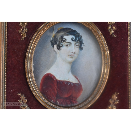 477 - European School (19th Century) Watercolour, Portrait. 15 cm x 12 cm.