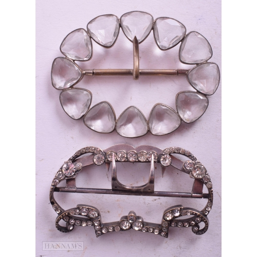 527 - FOUR ANTIQUE BUCKLES. Largest 7.5 cm x 6.5 cm. (4)