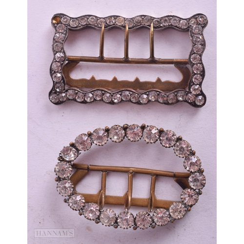 528 - FIVE ANTIQUE BUCKLES. Largest 6.75 cm x 5 cm. (5)