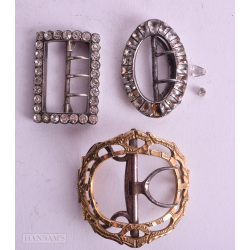 528 - FIVE ANTIQUE BUCKLES. Largest 6.75 cm x 5 cm. (5)