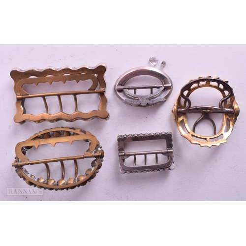 528 - FIVE ANTIQUE BUCKLES. Largest 6.75 cm x 5 cm. (5)
