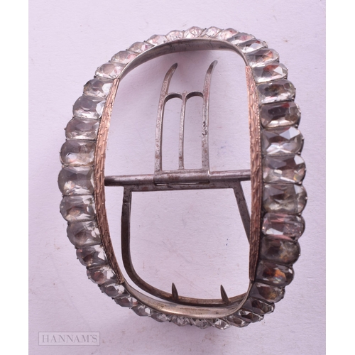 529 - THREE ANTIQUE BUCKLES. Largest 8 cm x 6 cm. (3)