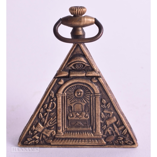 532 - A MASONIC POCKET WATCH. 74 grams. Running. 6 cm x 5 cm.