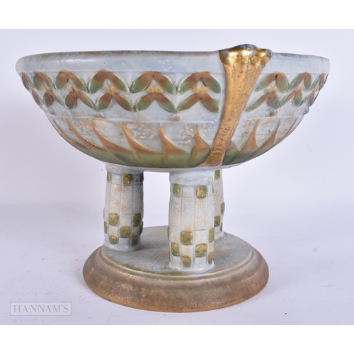 707 - AN ART DECO AUSTRIAN AMPHORA CERAMIC BOWL. 24 cm x 18 cm.