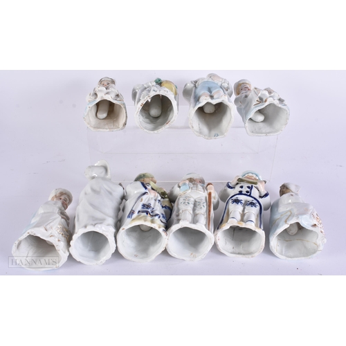 887 - TEN ASSORTED CONTINENTAL PORCELAIN NODDING FIGURES. 17 cm high. (10)