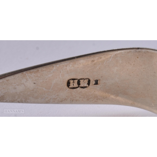 892 - THREE PAIRS OF ANTIQUE SILVER SUGAR TONGS. 80 grams. 9.5 cm long. (3)