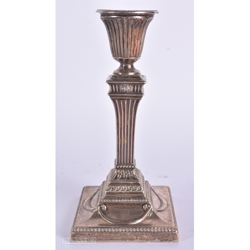 898 - A Victorian Silver Column Candlestick (weighted) hallmarked London 1891,Three Silver Tongs, 2 Silver... 