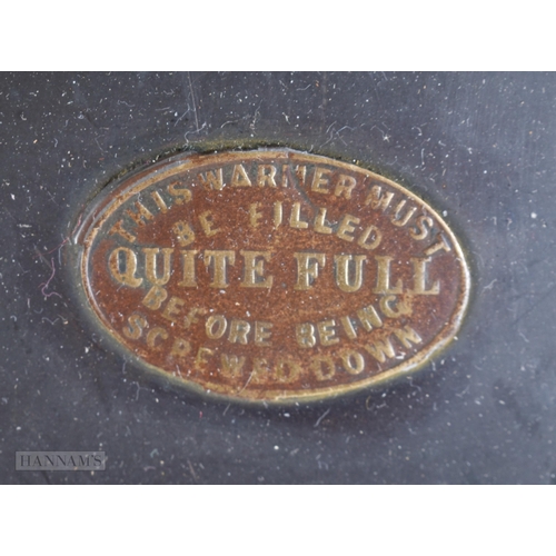 923 - A LARGE ANTIQUE WARMING PAN together with a canteen of cutlery. Largest 120 cm long. (2)