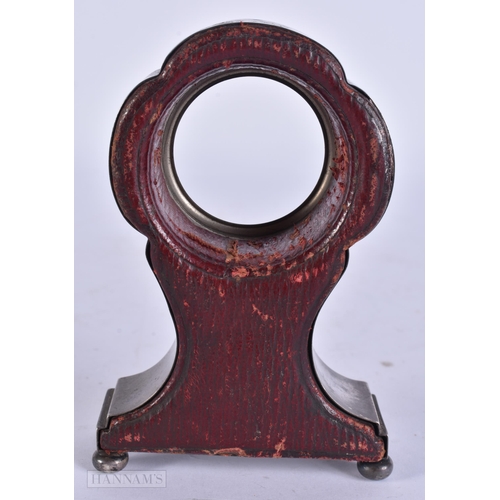 927 - AN ANTIQUE SILVER AND TORTOISESHELL POCKET WATCH HOLDER. 12 cm x 6.5 cm.