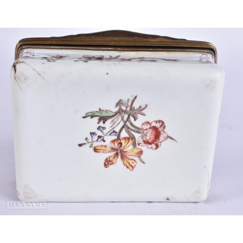 933 - AN 18TH CENTURY ENGLISH ENAMELLED BOX. 7.5 cm x 5.5 cm.