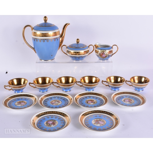 937 - A BAVARIAN VIENNA STYLE TEASET. Largest 18 cm wide. (qty)