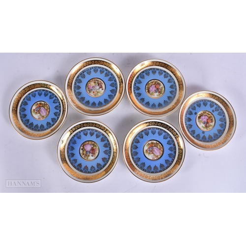 937 - A BAVARIAN VIENNA STYLE TEASET. Largest 18 cm wide. (qty)