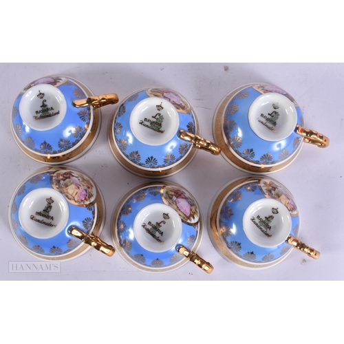 937 - A BAVARIAN VIENNA STYLE TEASET. Largest 18 cm wide. (qty)