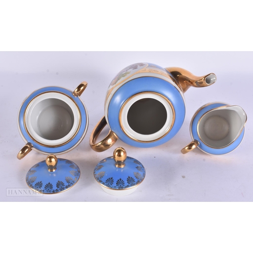 937 - A BAVARIAN VIENNA STYLE TEASET. Largest 18 cm wide. (qty)