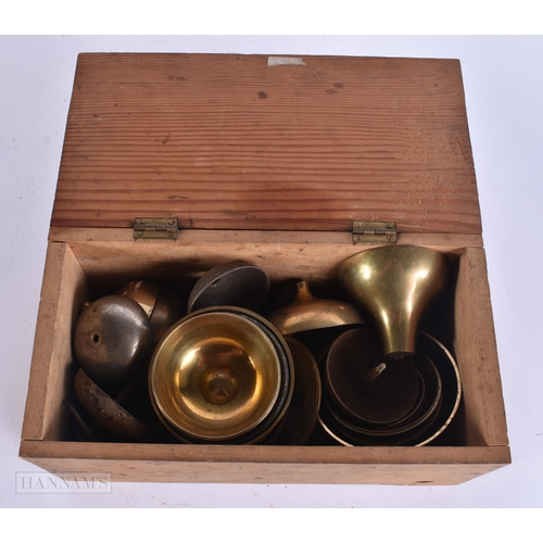 939 - A COLLECTION OF ANTIQUE CLOCK BELLS. (qty)