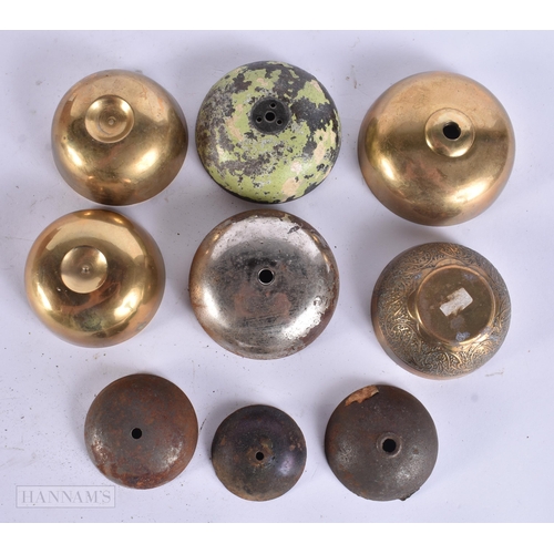 939 - A COLLECTION OF ANTIQUE CLOCK BELLS. (qty)