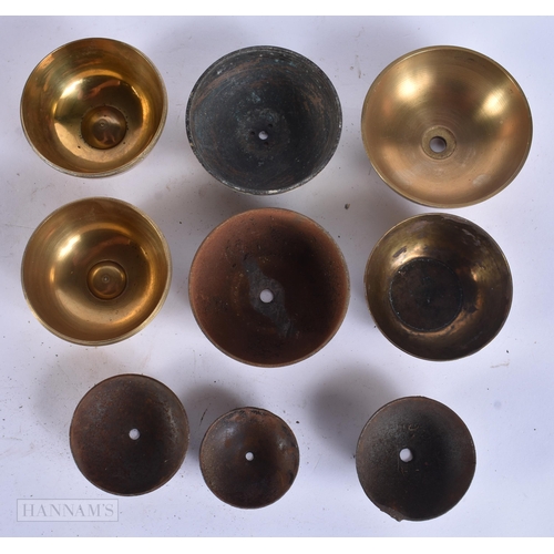 939 - A COLLECTION OF ANTIQUE CLOCK BELLS. (qty)