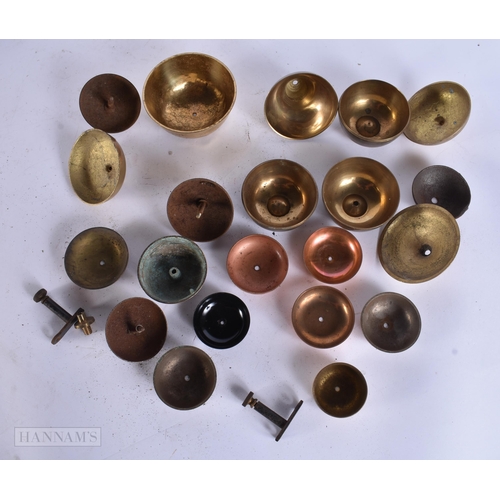 939 - A COLLECTION OF ANTIQUE CLOCK BELLS. (qty)